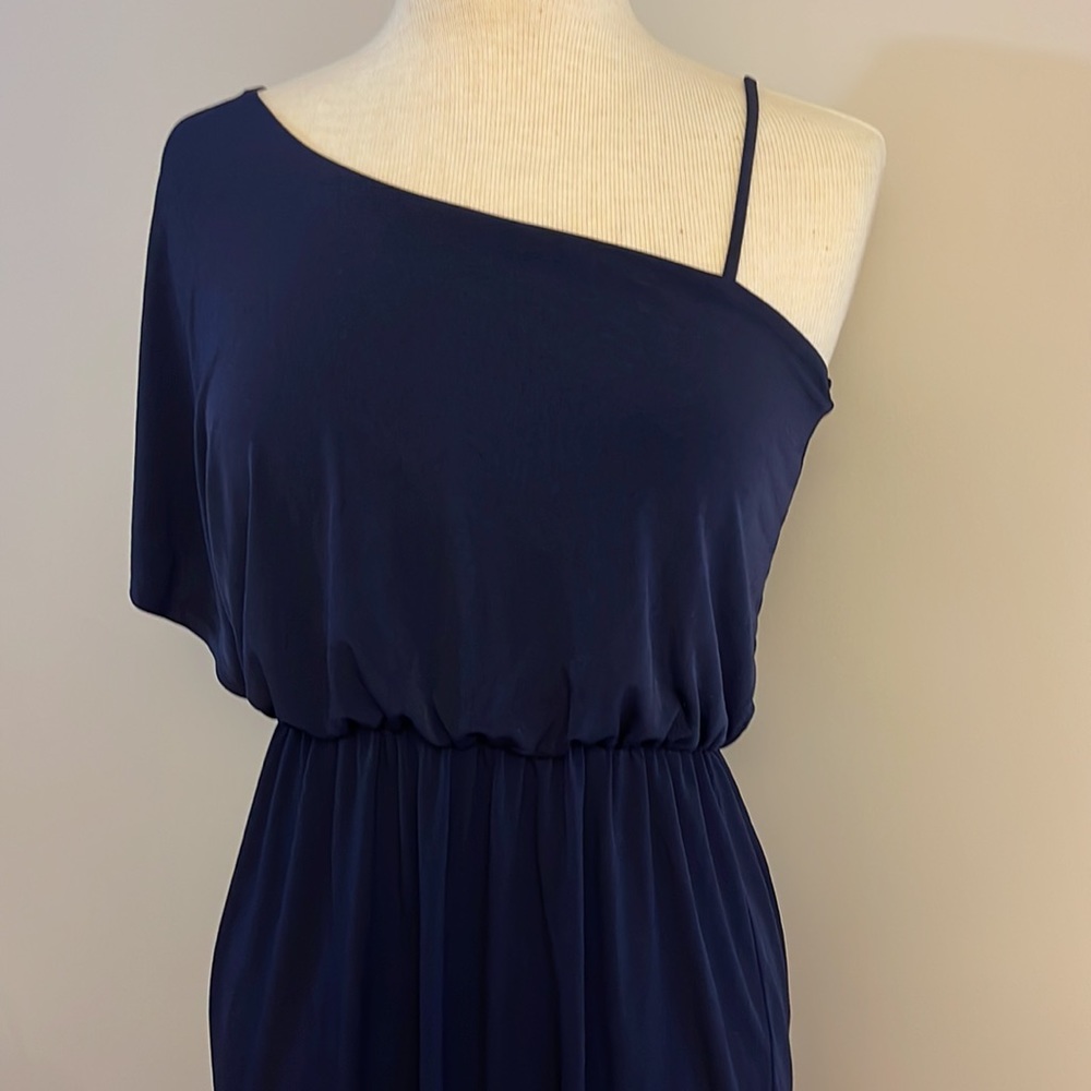 Enfocus Studio One Shoulder Navy Dress - Picture 9 of 11